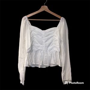 Newbury Kustom M White Muslin Woven Top